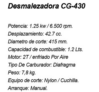 Desmalezadora CG-430