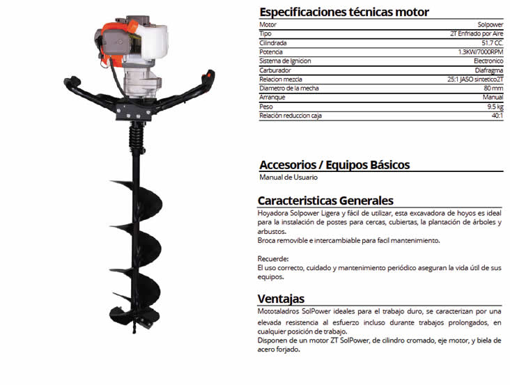 Ahoyadora 1 Puesto 200 mm SPH300S