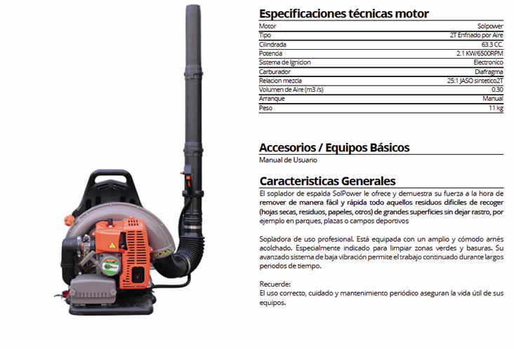 Soplador Solpower SPS650E