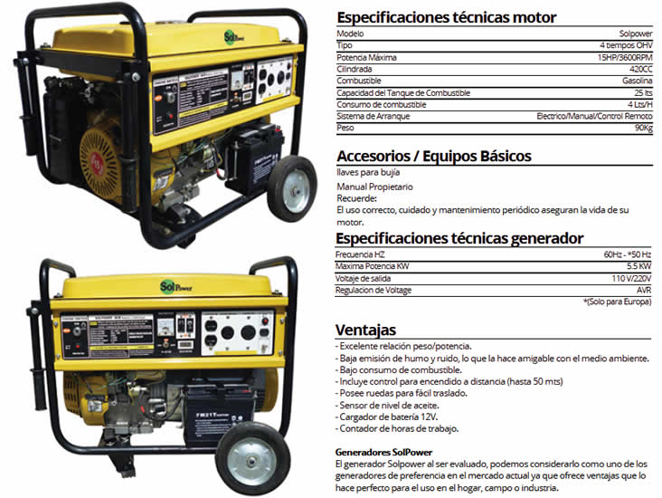 Plantas Eléctricas Solpower 8KW SPG8GF