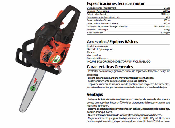 Motosierra Solpower SPM5800-11 